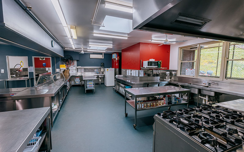 An image of the Mt Evelyn Discovery Camp industrial kitchen