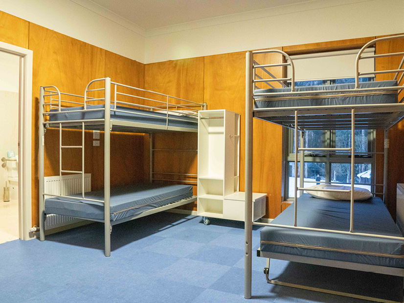 A bedroom in the All Access Abilities Building at Howmans Gap Alpine Centre.